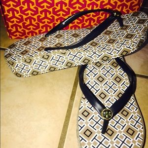 Tory Burch Thandie Flip-Flops! Size 10! Worn once!
